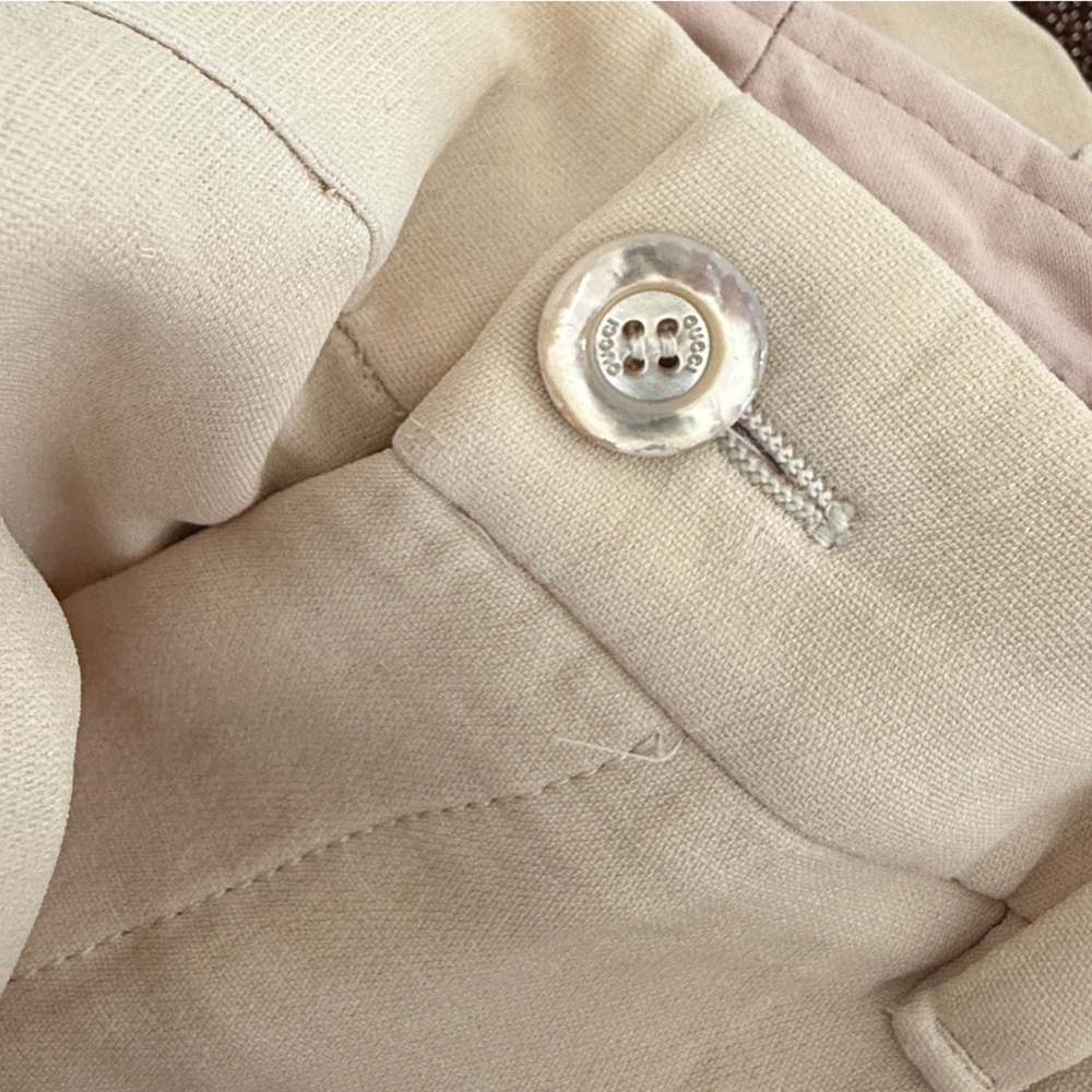 Gucci Embroidered Loved Cream Wool/Silk High Waist Wide Leg Trousers IT 38/US 2 - Picture 11 of 13